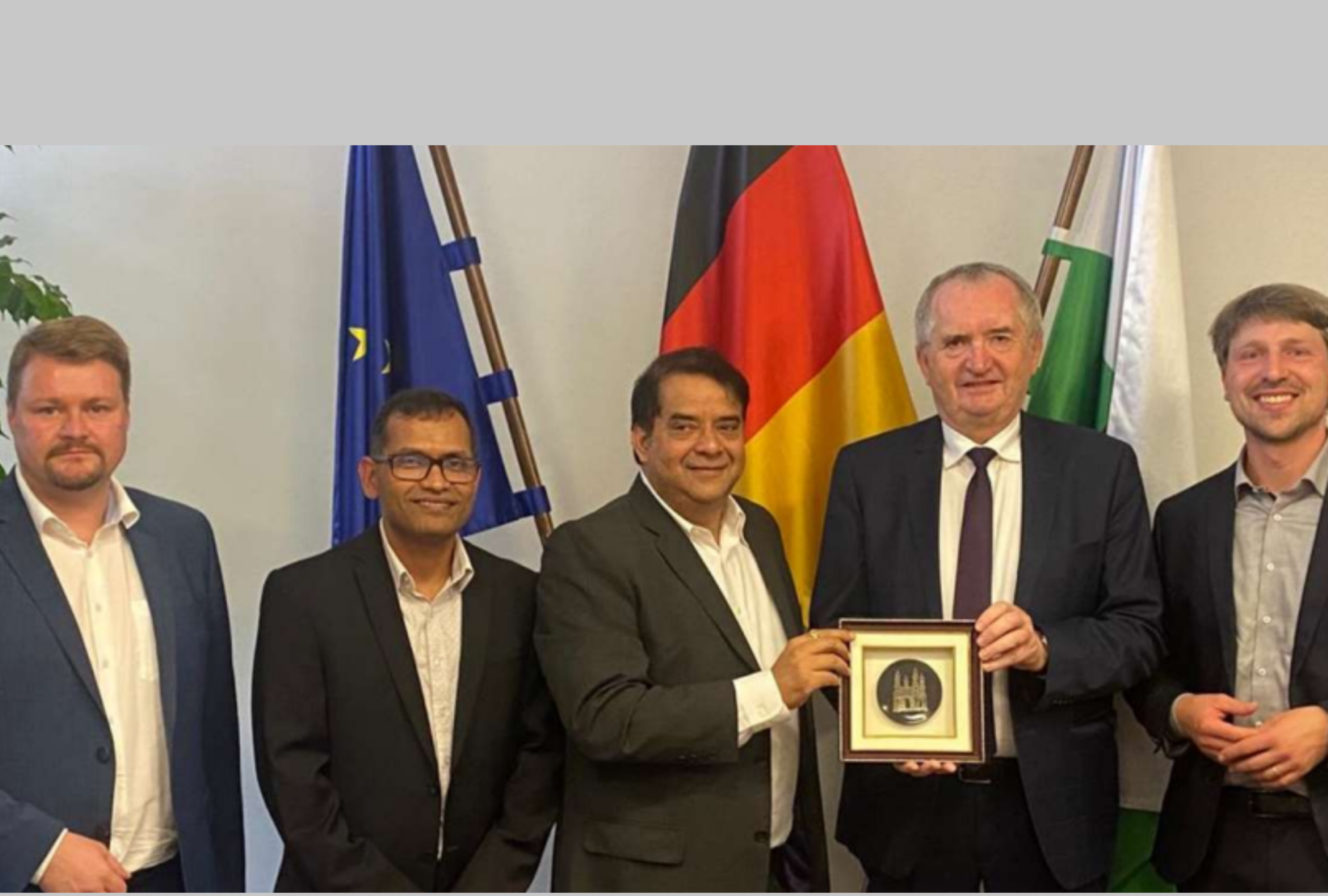 Vijay during his meeting with Dr. Thomas Schmidt, Minister for Regional Development, Saxony State